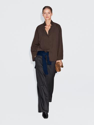 Zara Textured raglan sleeve shirt - Brown