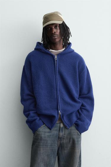 HOODED CARDIGAN - Bluish by Zara