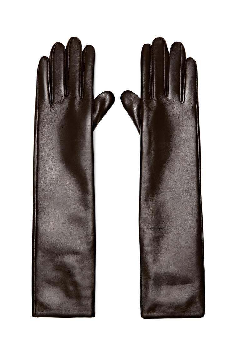 Long nappa leather gloves - LIMITED EDITION — Brown