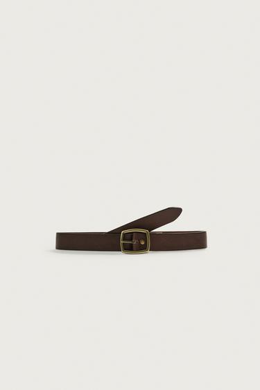 CINTURÓN PIEL - Marrón de Zara