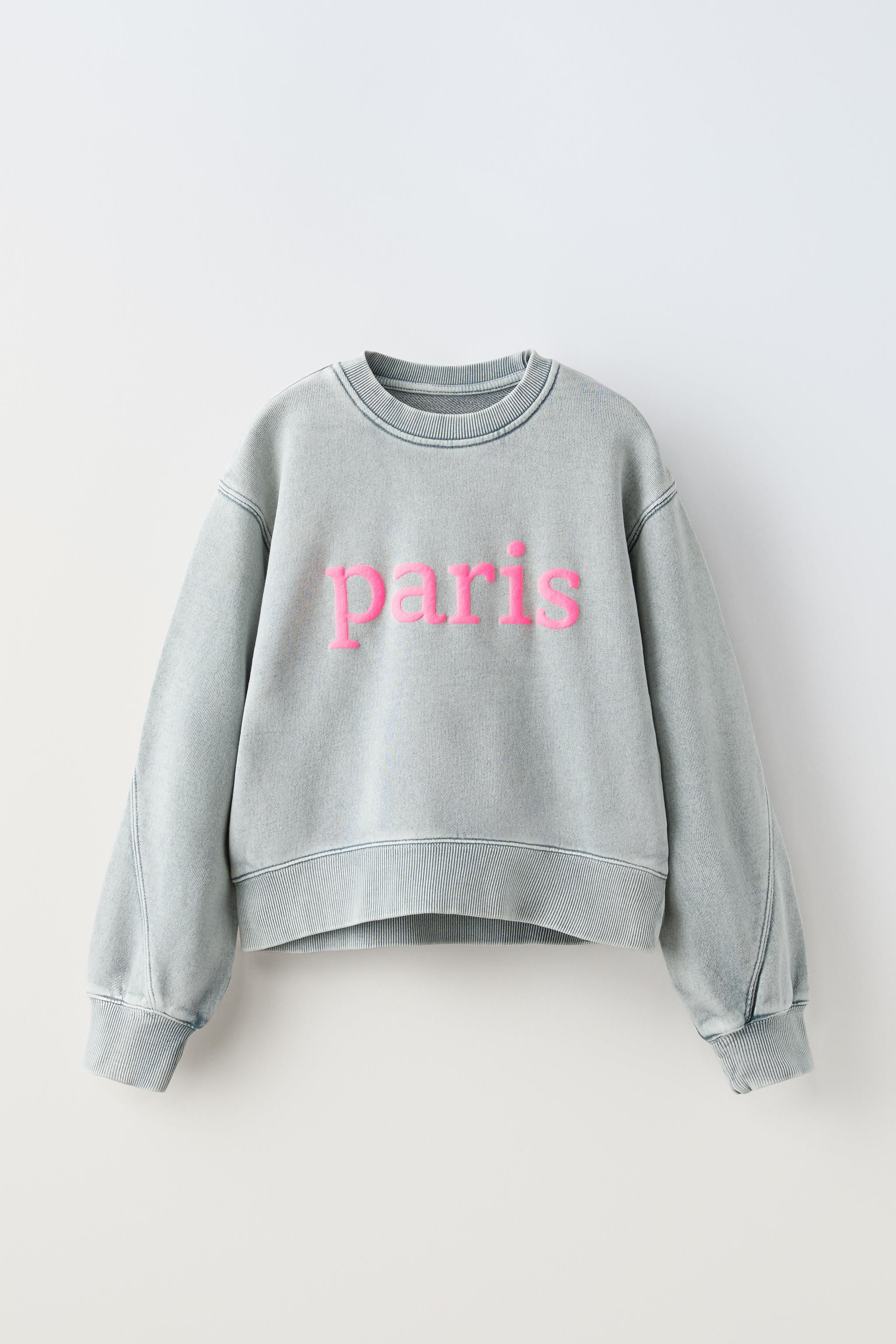 FADED SWEATSHIRT WITH SLOGAN Grey ZARA Australia