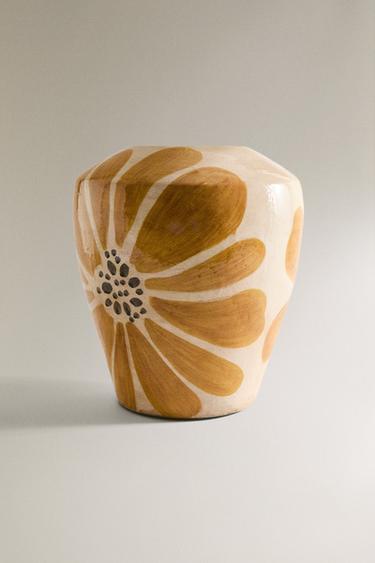 VASE FLEURS TERRACOTTA - jaune de Zara
