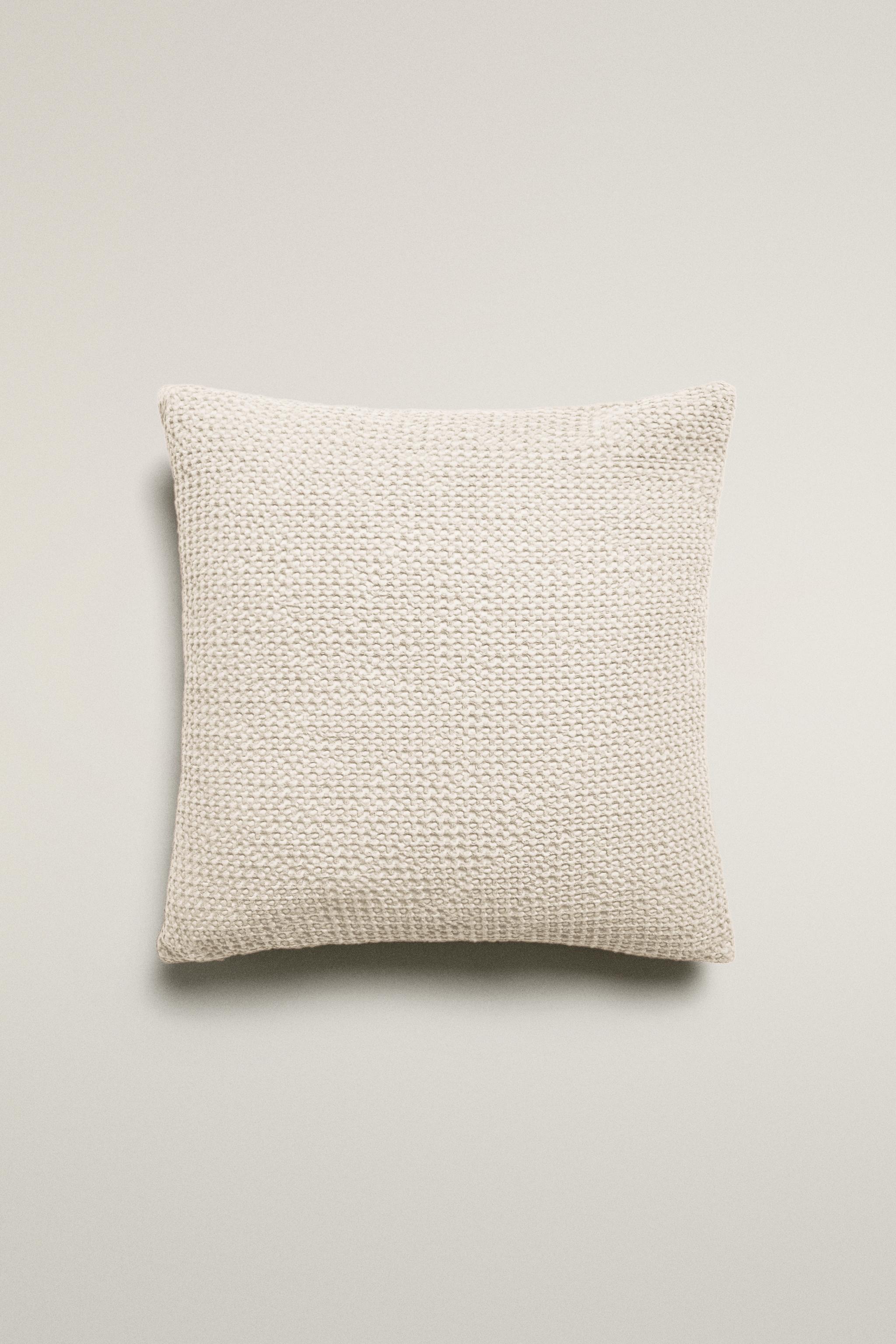 WAFFLE-KNIT THROW PILLOW COVER