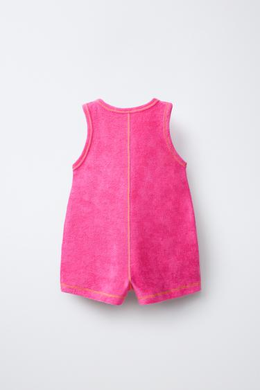 COMBINAISON COURTE EFFET ÉPONGE POCHES ÉTOILES - Fuchsia de Zara - Image 1