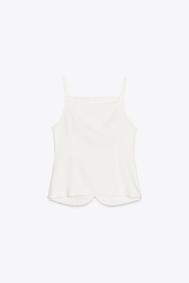 BUTTONED WAISTCOAT TOP - Ecru by Zara - Image 5
