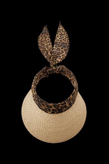 ANIMAL PRINT SCARF VISOR - Leopard by Zara - Image 0