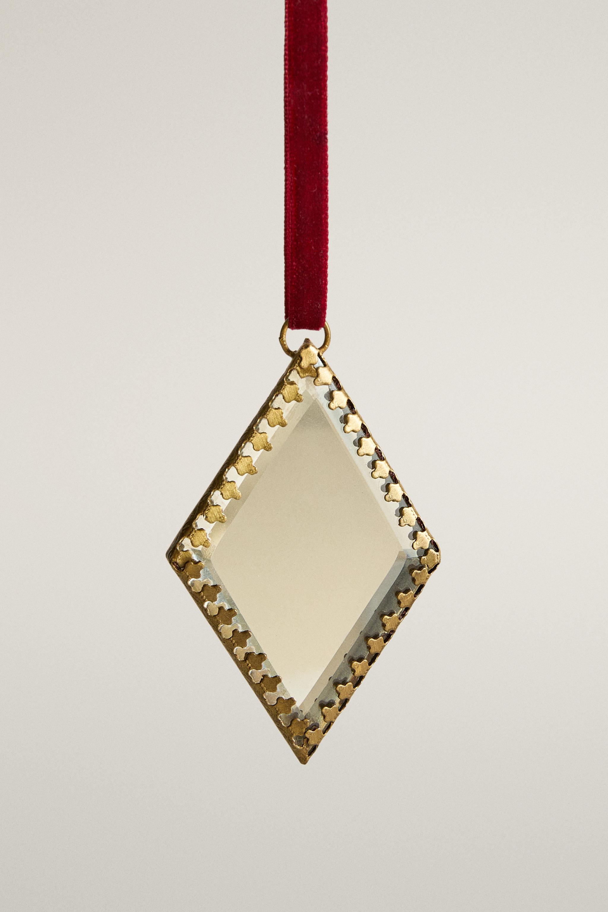 ORNEMENT SAPIN DE NOËL MIROIR LOSANGE