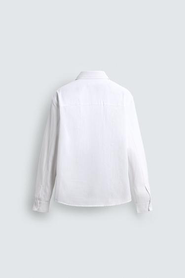 CREASED-EFFECT SHIRT - White by Zara - Image 7