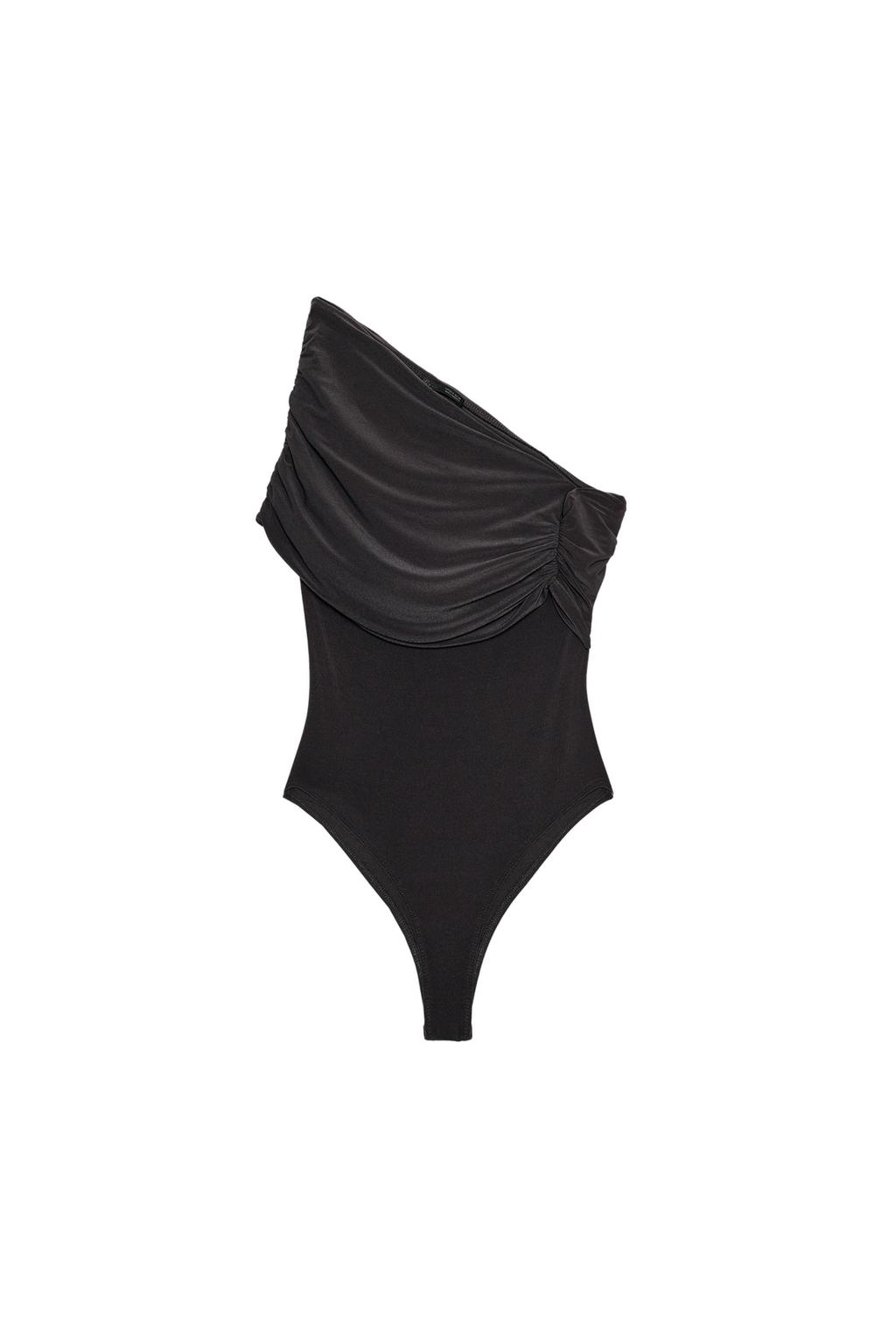 ASYMMETRIC RUCHED BODYSUIT - image 3