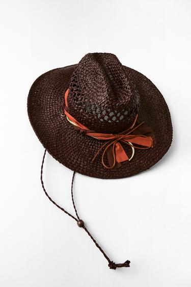 SOMBRERO RAFIA 100% LAZO - Marrón de Zara