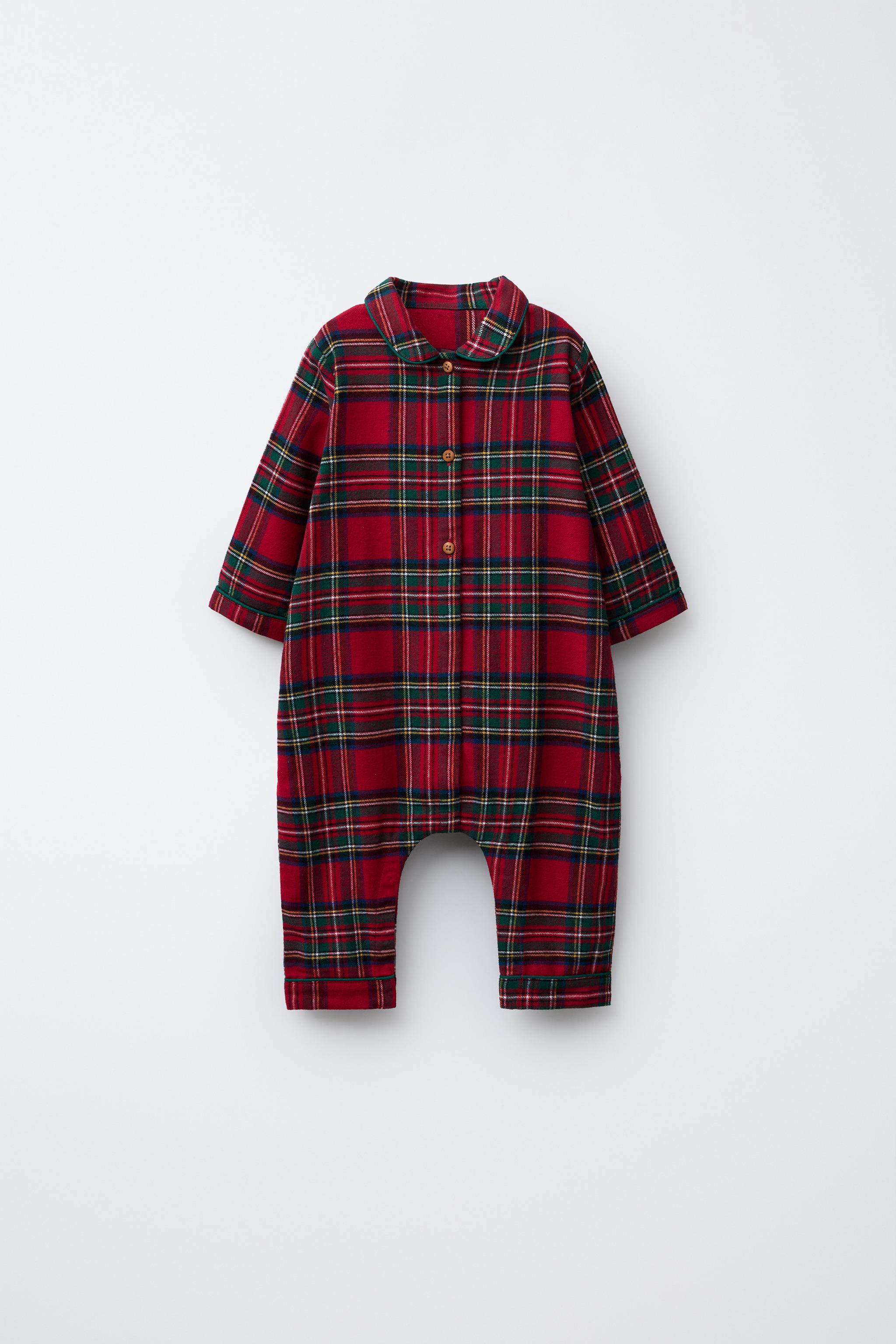 フランネルチェック柄ロンパース - レッド | ZARA Japan / 日本