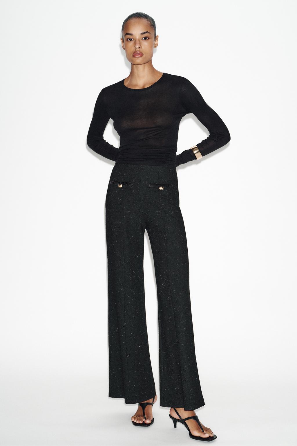 METALLIC THREAD BOUCL PANTS