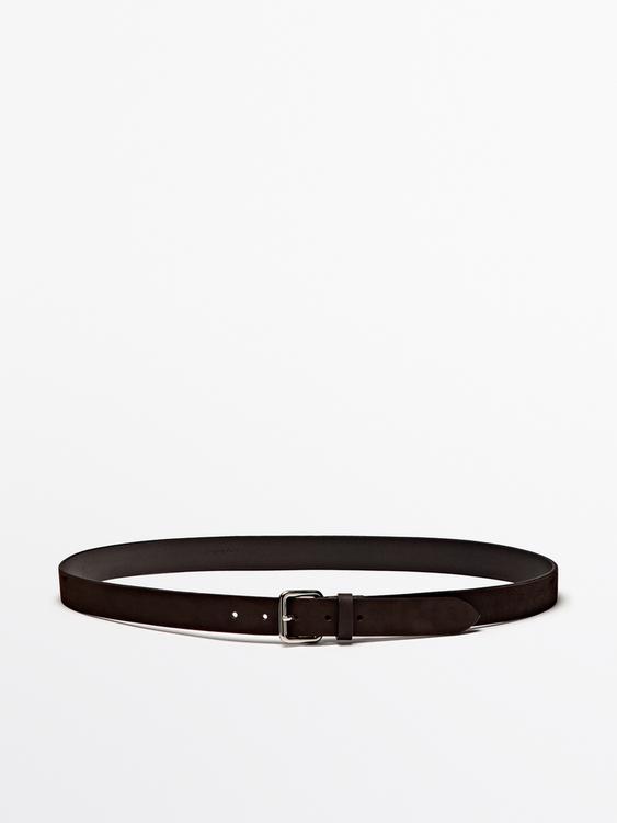 Nubuck leather belt
