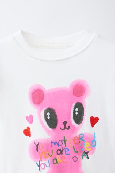 T-SHIRT IMPRIMÉ OURSON - Blanc cassé de Zara - Image 2