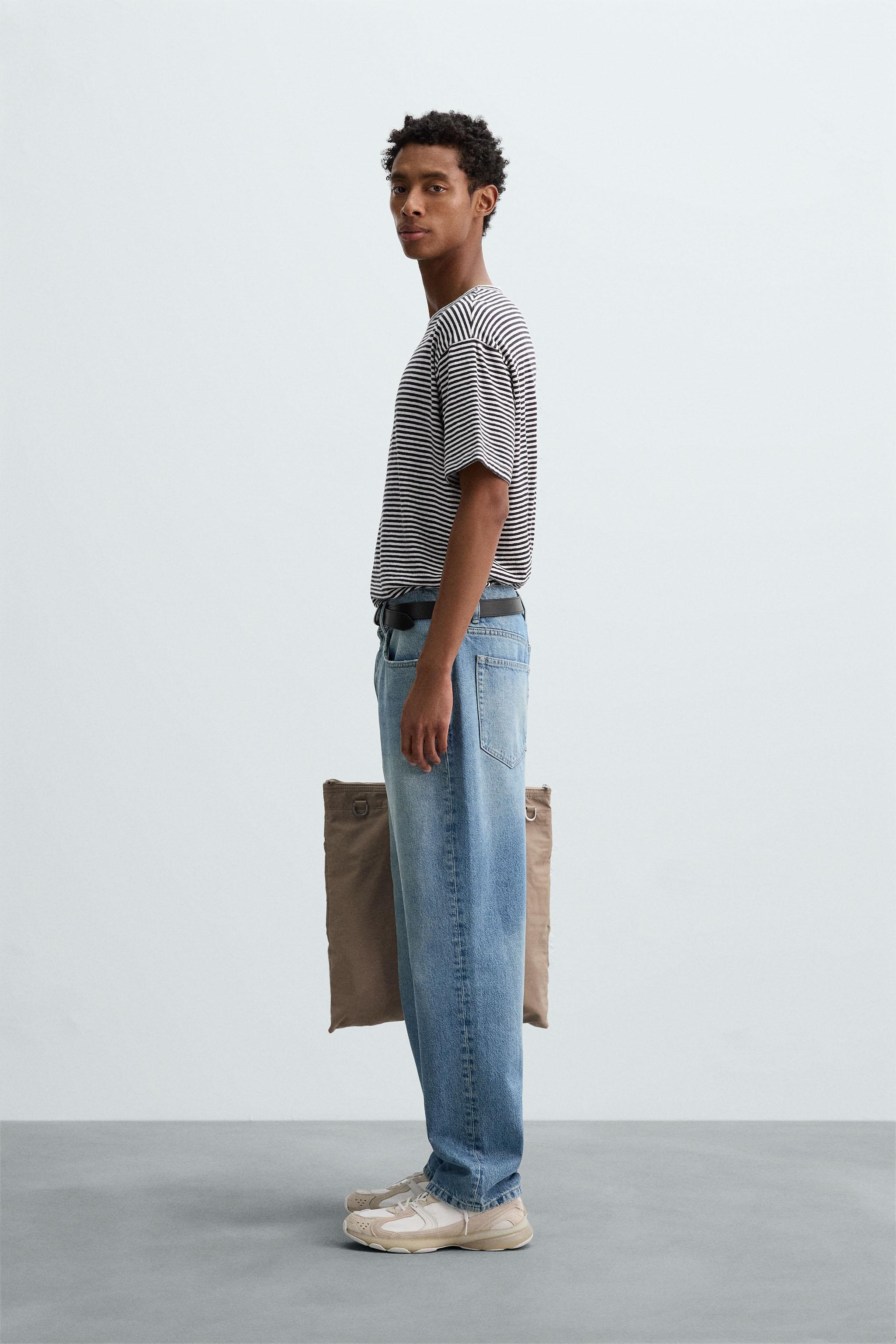 ストライプ コットン＆リネンTシャツ - ストライプ | ZARA Japan