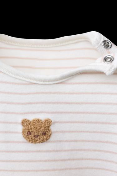 PACK BODY Y LEGGING PARCHE OSO Y RAYAS - Visón de Zara