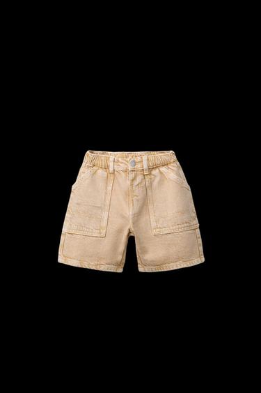 Zara WORKER TWILL BERMUDA SHORTS - Sand - Image 0