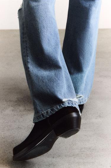 LEATHER COWBOY BOOTS - Black by Zara