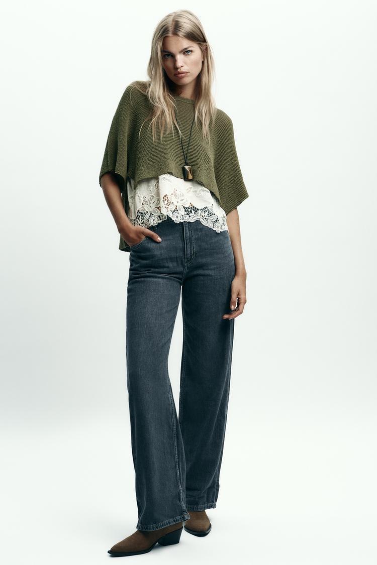 CONTRAST KNIT SWEATER