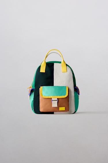 Zara MULTICOLOR BACKPACK - Green