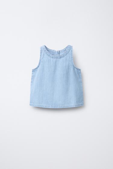 DENIM TOP - Light blue by Zara