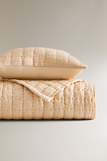 SILK COTTON QUILT - Beige by Zara