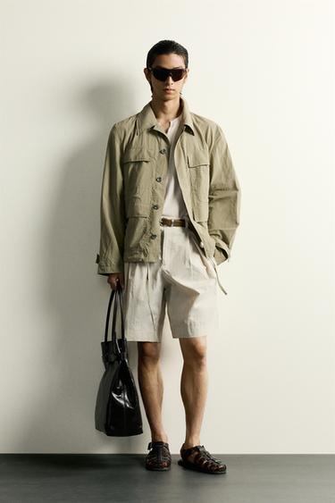 RELAXED FIT POCKET PARKA - Pistachio by Zara