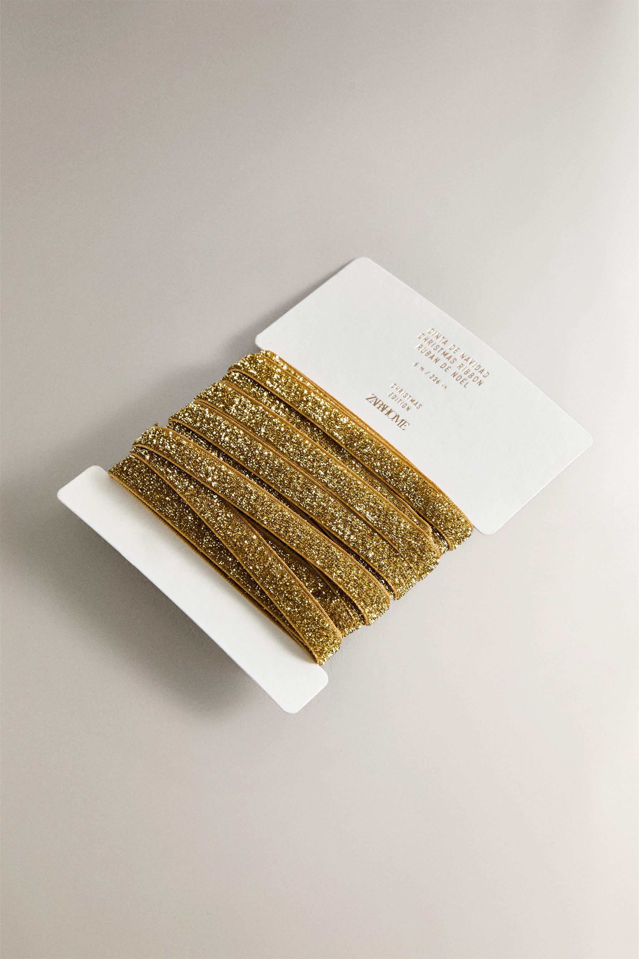 METALLIC THREAD CHRISTMAS GIFT RIBBON