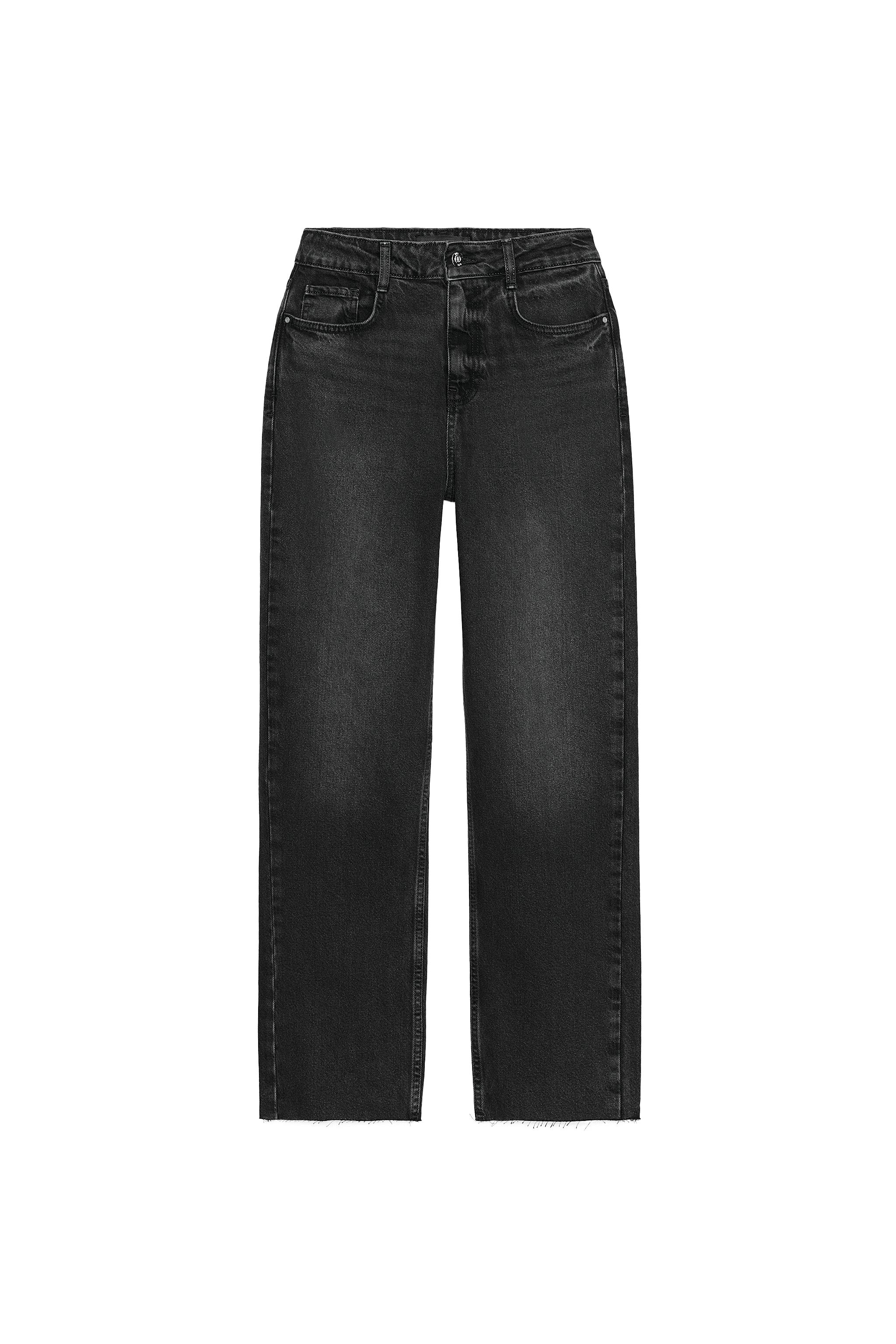 JEANS Z.02 STRAIGHT ANKLE CINTURA ALTA - Preto | ZARA Brasil