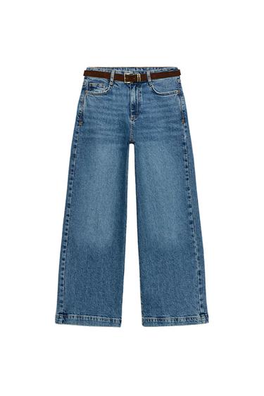 JEANS Z1975 CULOTTE TIRO ALTO CINTURÓN - Azul medio de Zara