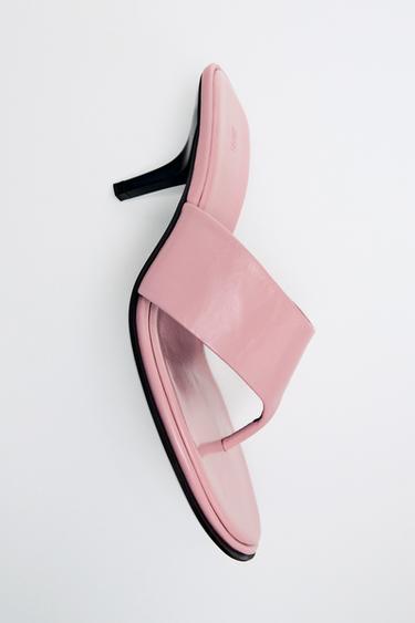 SANDÁLIA DE COURO DE SALTO LIMITED EDITION - Rosa da Zara