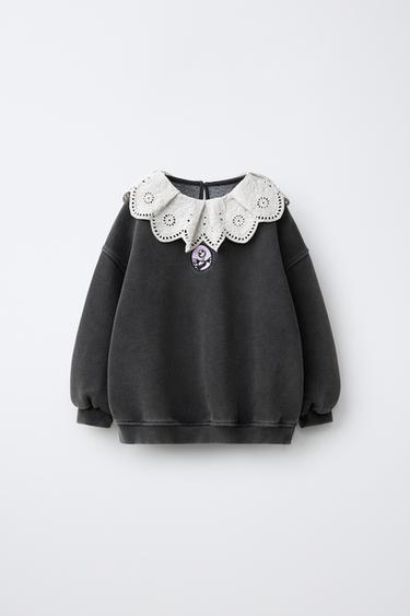 СВІТШОТ ІЗ ВИШИВКОЮ THE NIGHTMARE BEFORE CHRISTMAS © DISNEY - Антрацитовий сірий Zara