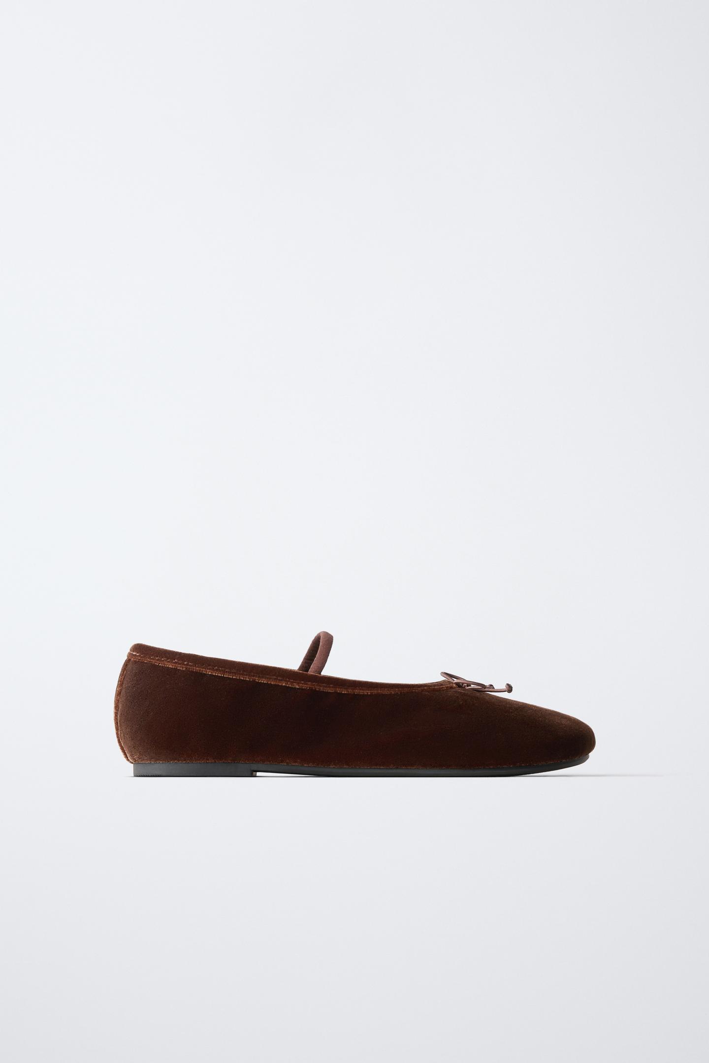 Детские балетки Zara Bow Ballet Flats, цвет: Коричневый — фото 1