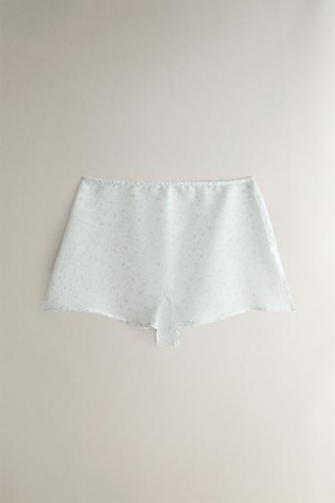 Zara FLORAL PRINT SHORTS WITH SLITS - Sea green - Image 0