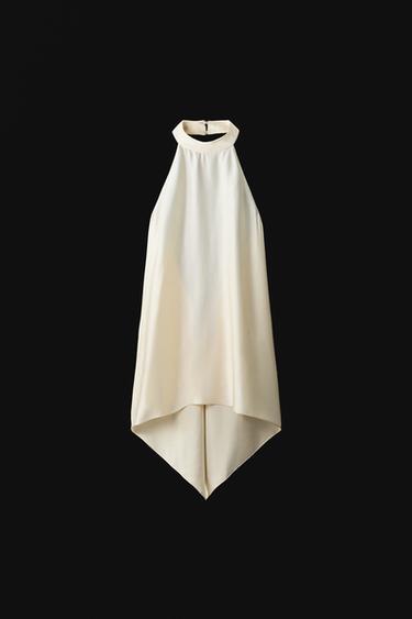 ZW COLLECTION HALTER TOP WITH OPEN BACK - Ivory by Zara