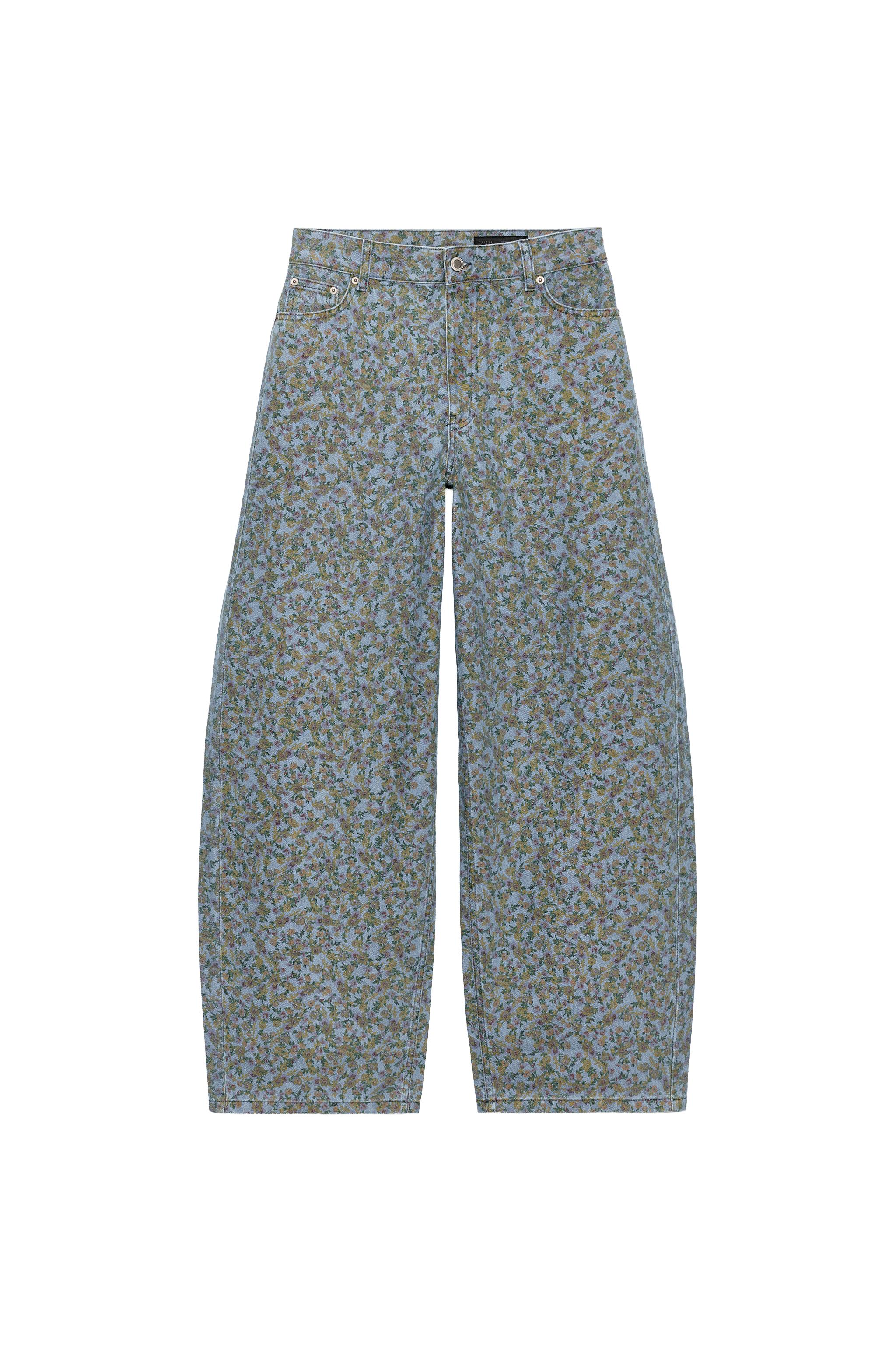 ZW COLLECTION フラワー バレル ハイライズ デニムパンツ - ブルー