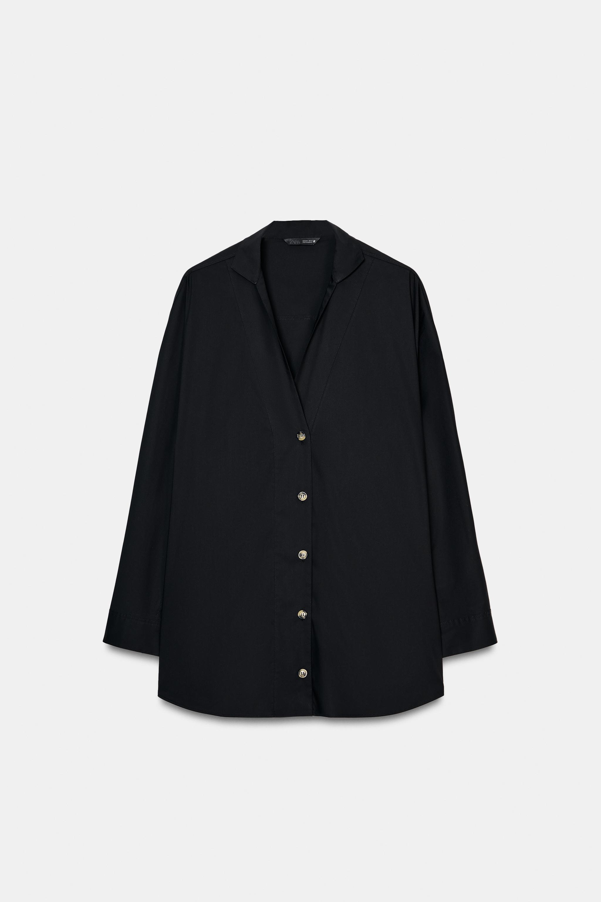 CHEMISE EN POPELINE AVEC COL V