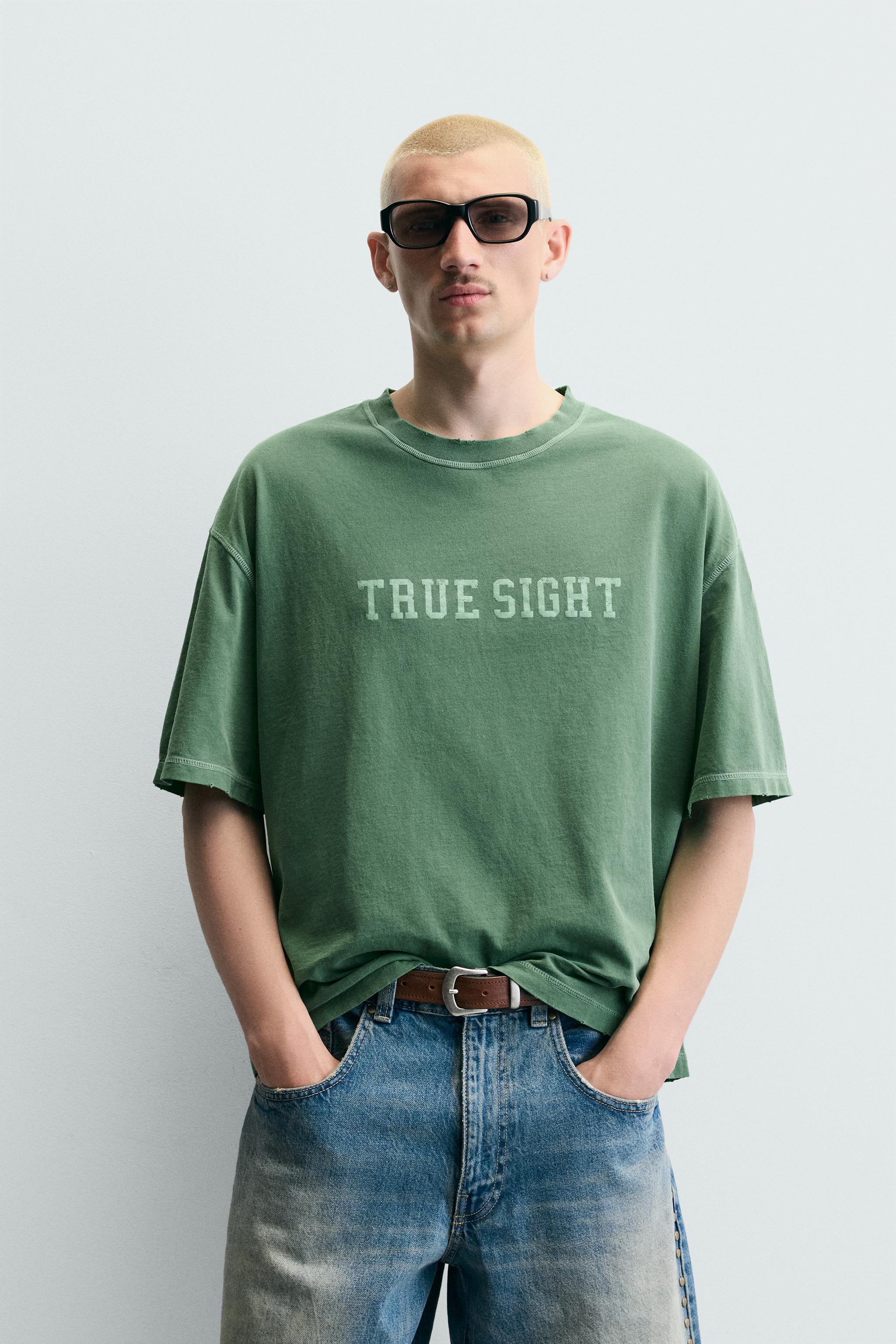 T-SHIRT COUPE BOXY DÉLAVÉ À IMPRIMÉS GRAPHIQUES