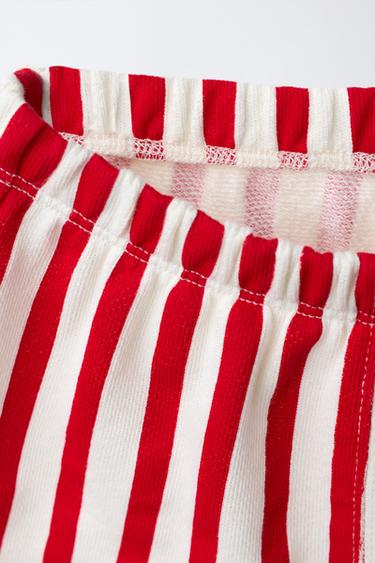 SHORT À RAYURES ET POMME - Blanc / Rouge de Zara - Image 2