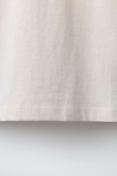 HEAVYWEIGHT EMBROIDERED T-SHIRT - Ecru by Zara - Image 3
