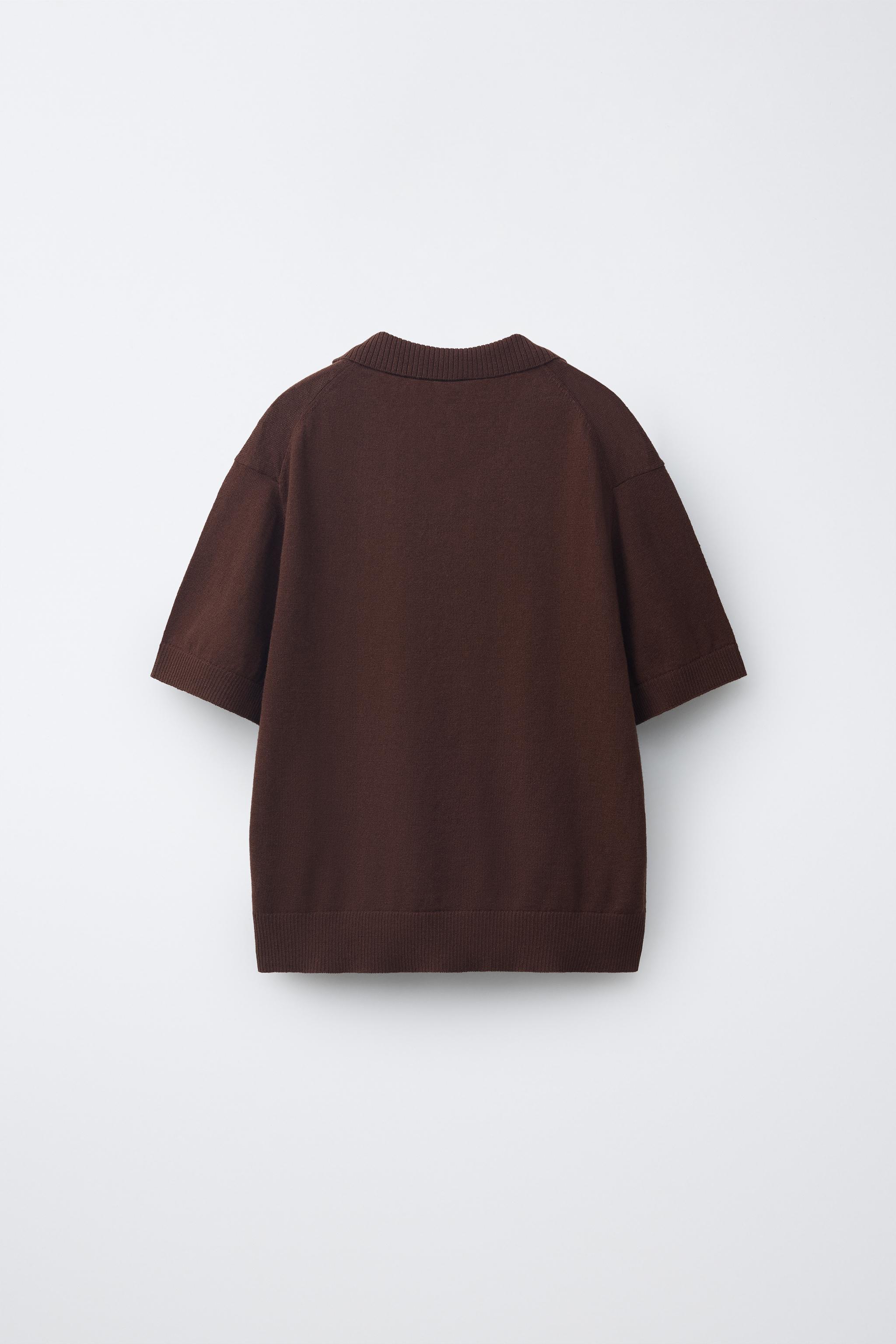 COTTON AND LINEN POLO SHIRT - Blue | ZARA United States