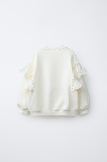 ROMANTIC SWEATSHIRT WITH RUFFLES - Ecru by Zara - Image 1