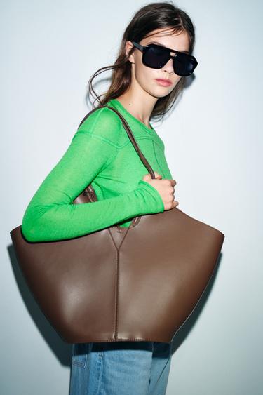 MAXI SAC SHOPPER CABAS - Marron de Zara - Image 1