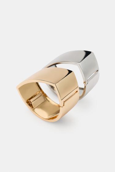 PACK OF 2 METALLIC BRACELETS - Gold / Silver by Zara - Image 3