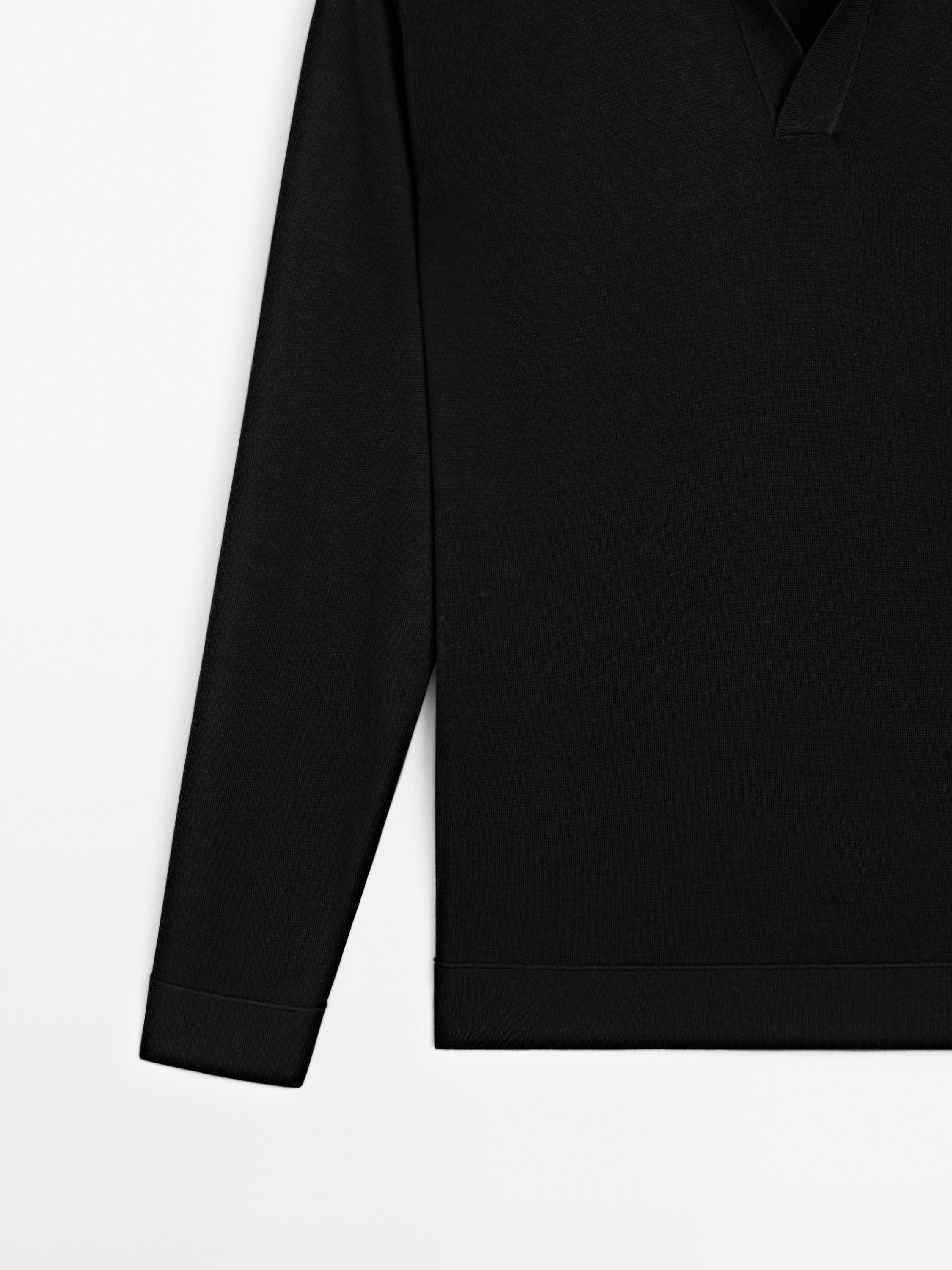 Pull polo en maille à col V