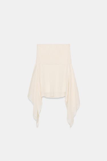 JUPE FLUIDE ASYMÉTRIQUE - Écru de Zara - Image 6