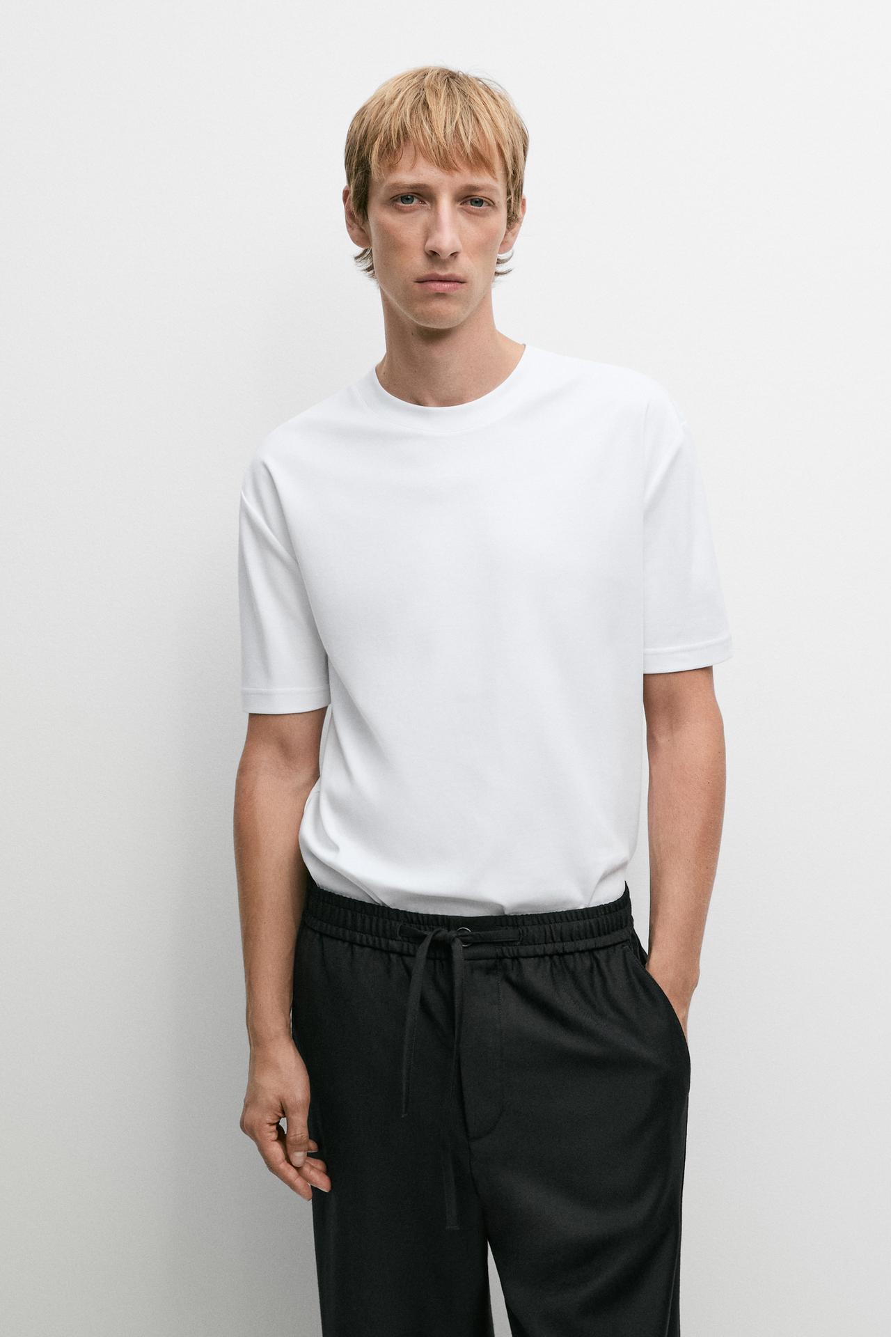 Short sleeve seam detail T-shirt — White