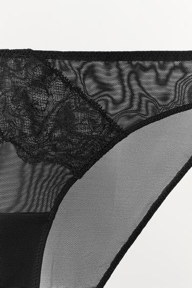 CULOTTE MESH DENTELLE - Noir de Zara - Image 5