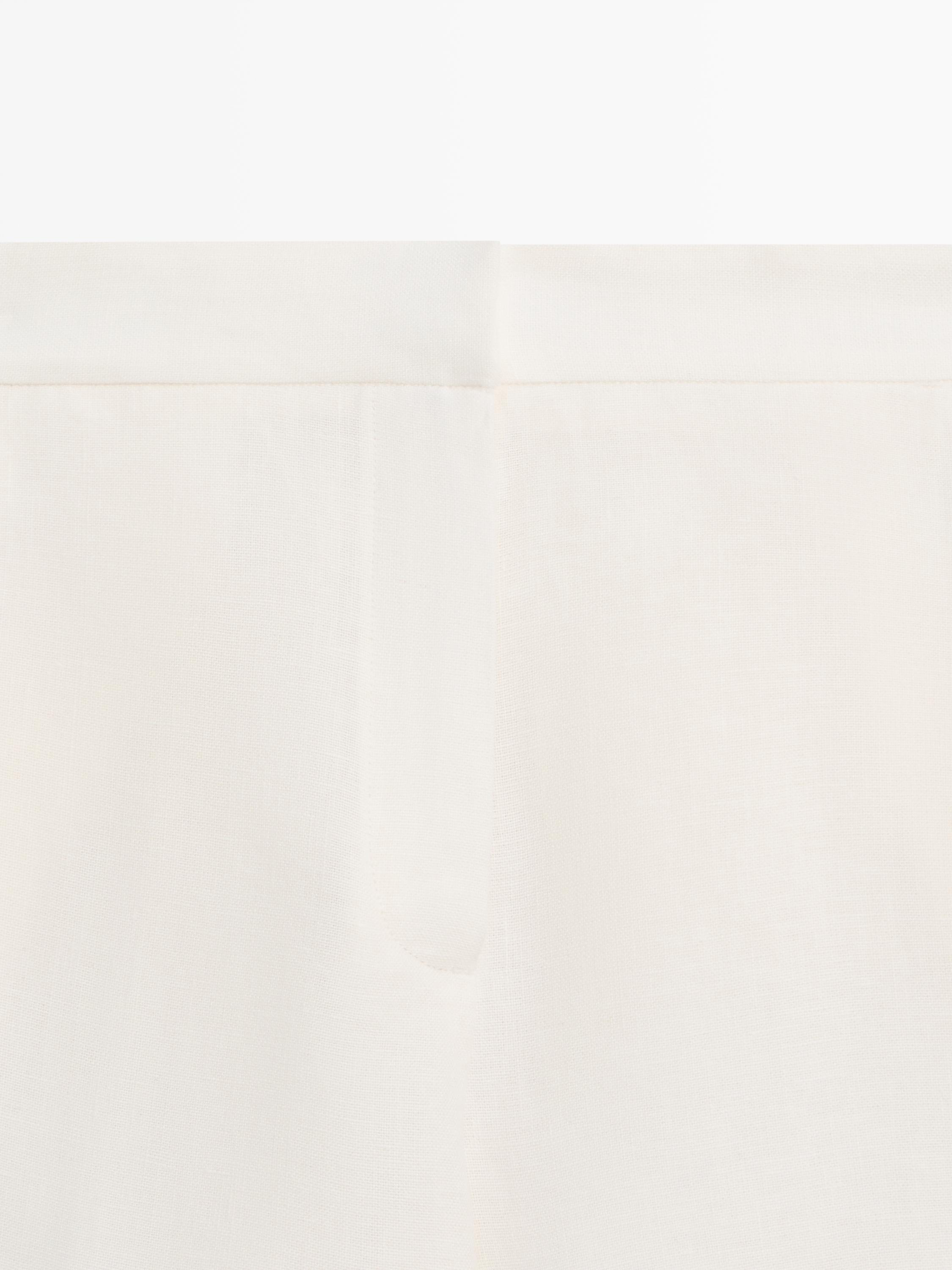 Long linen Bermuda shorts
