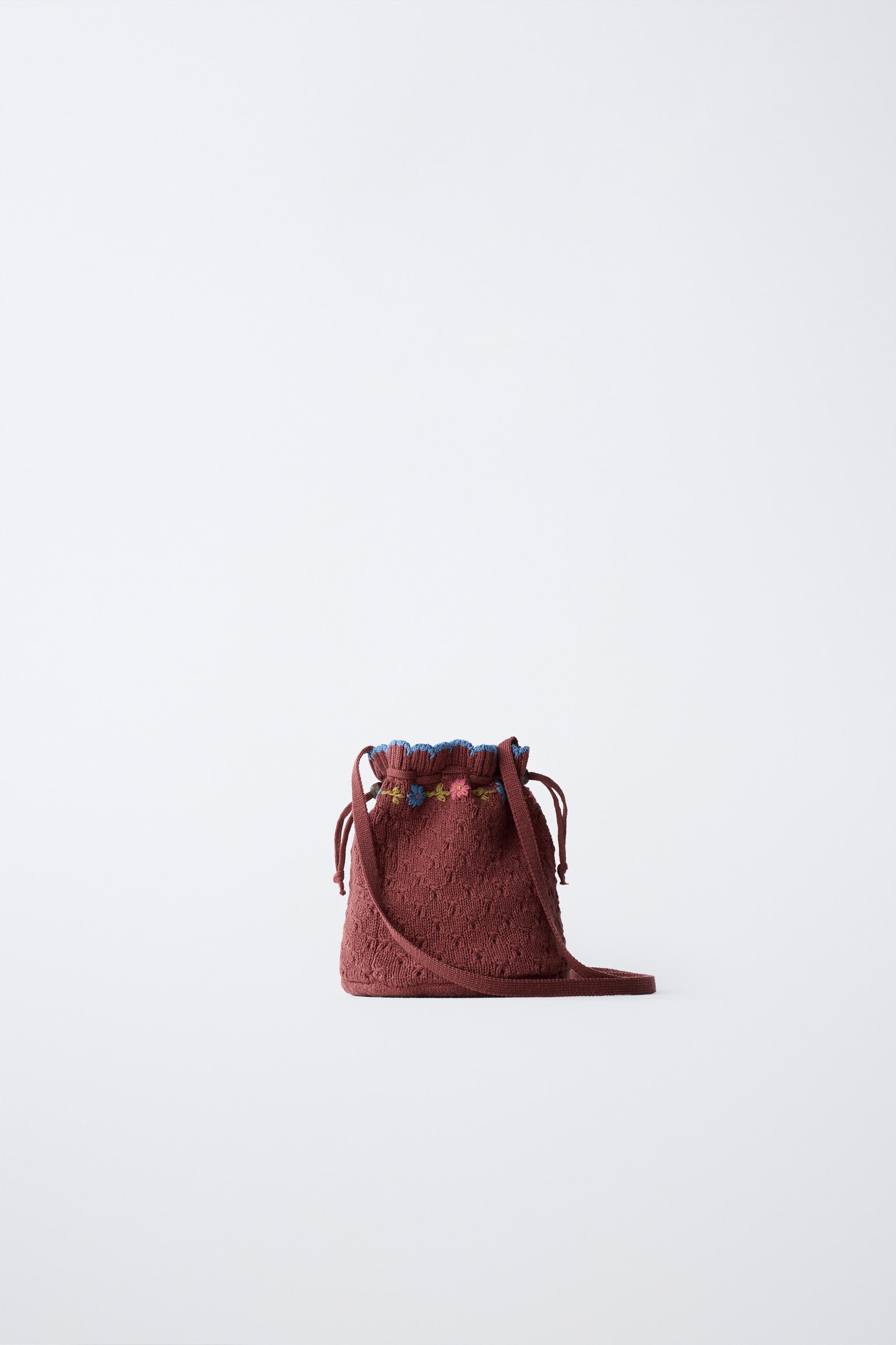 EMBROIDERED KNIT CROSSBODY BAG